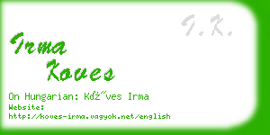 irma koves business card